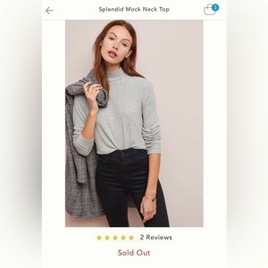 Splendid Mock Neck Top